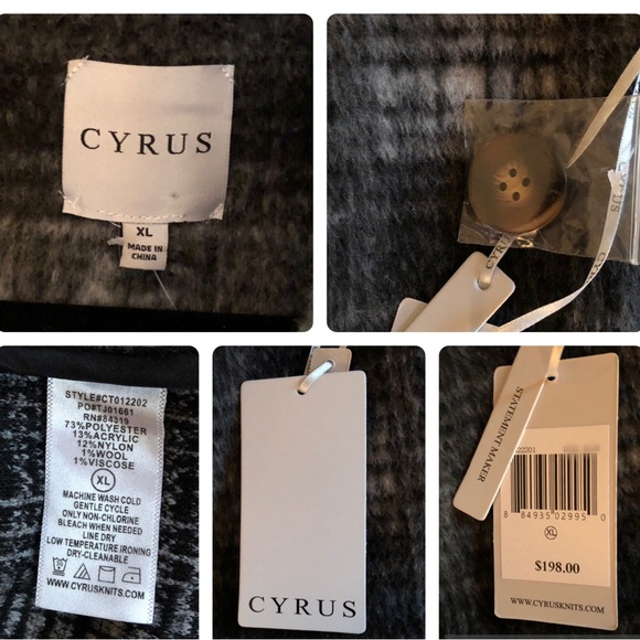 Cyrus black & gray plaid coat - Picture 7 of 7